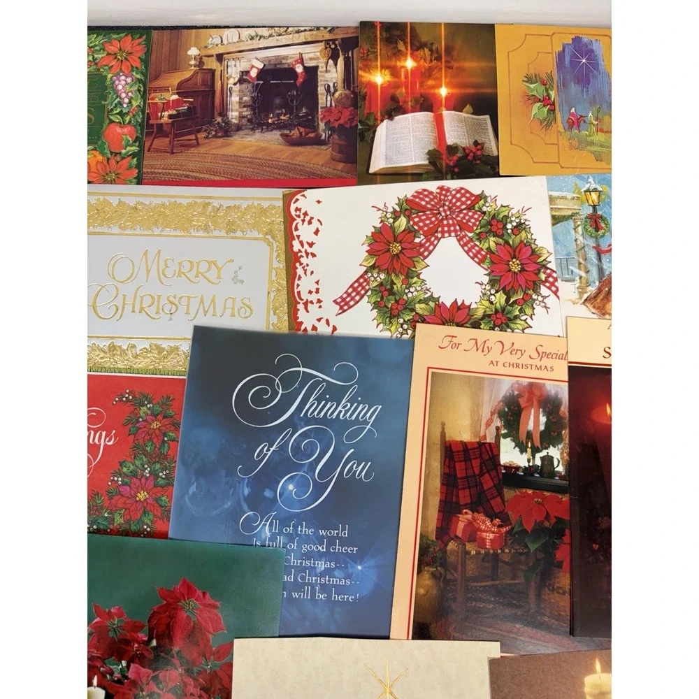 Vintage Christmas Cards Fronts ONLY Traditional Scrapbooking Decoupage Lot 50+
